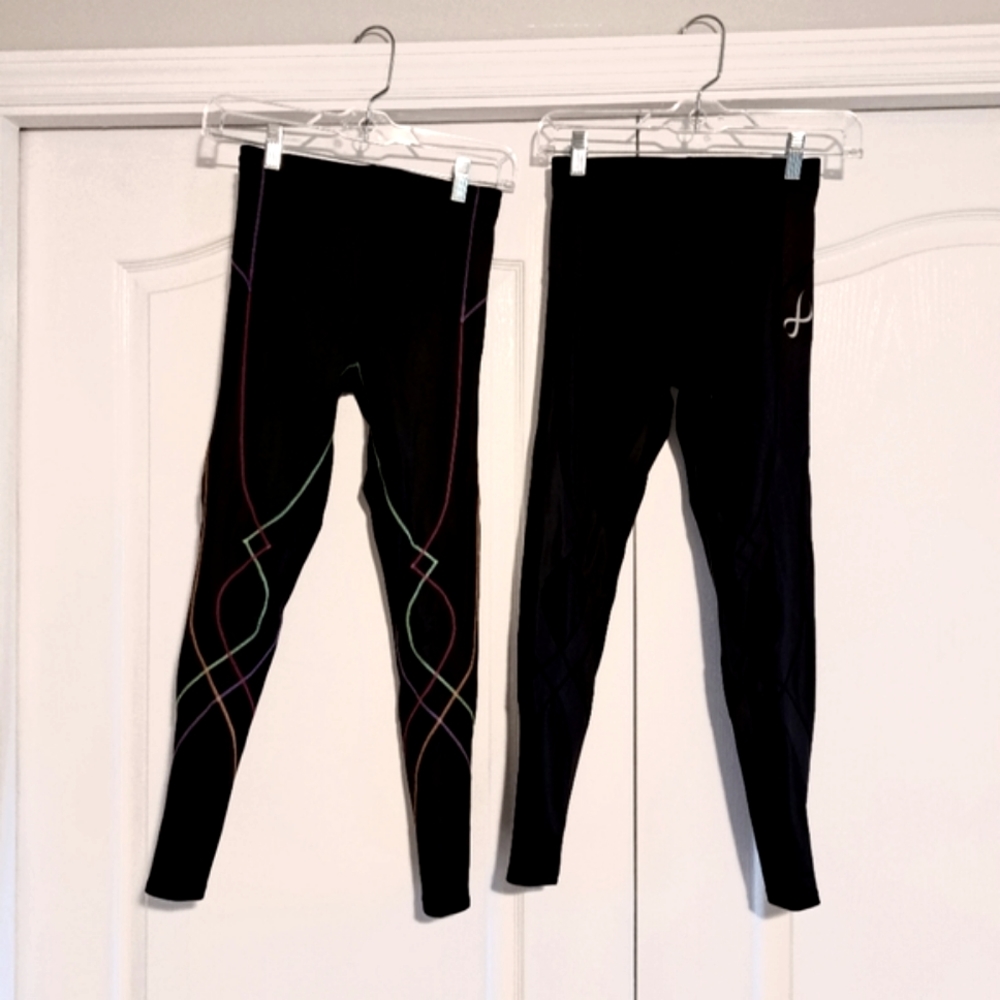 Set of 2 CW-X Compression Running Leggings - Small - Black